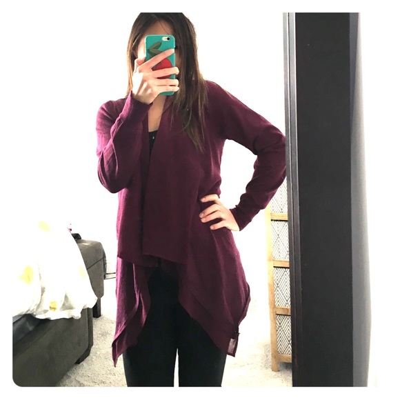 The Limited Burgundy Waterfall Cardigan 